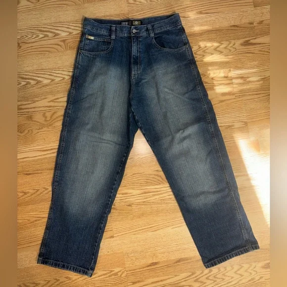 ✨w36✨ SOUTHPOLE black buggy denim Vintage Southpole Jeans Mens 36 34x30 Black Carpenter Baggy